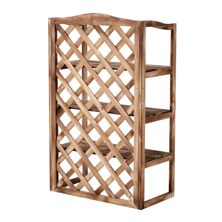 Blomsterstativ blomsterhylde plantehylde blomsterbænk 3 etager grantræ (model 8)