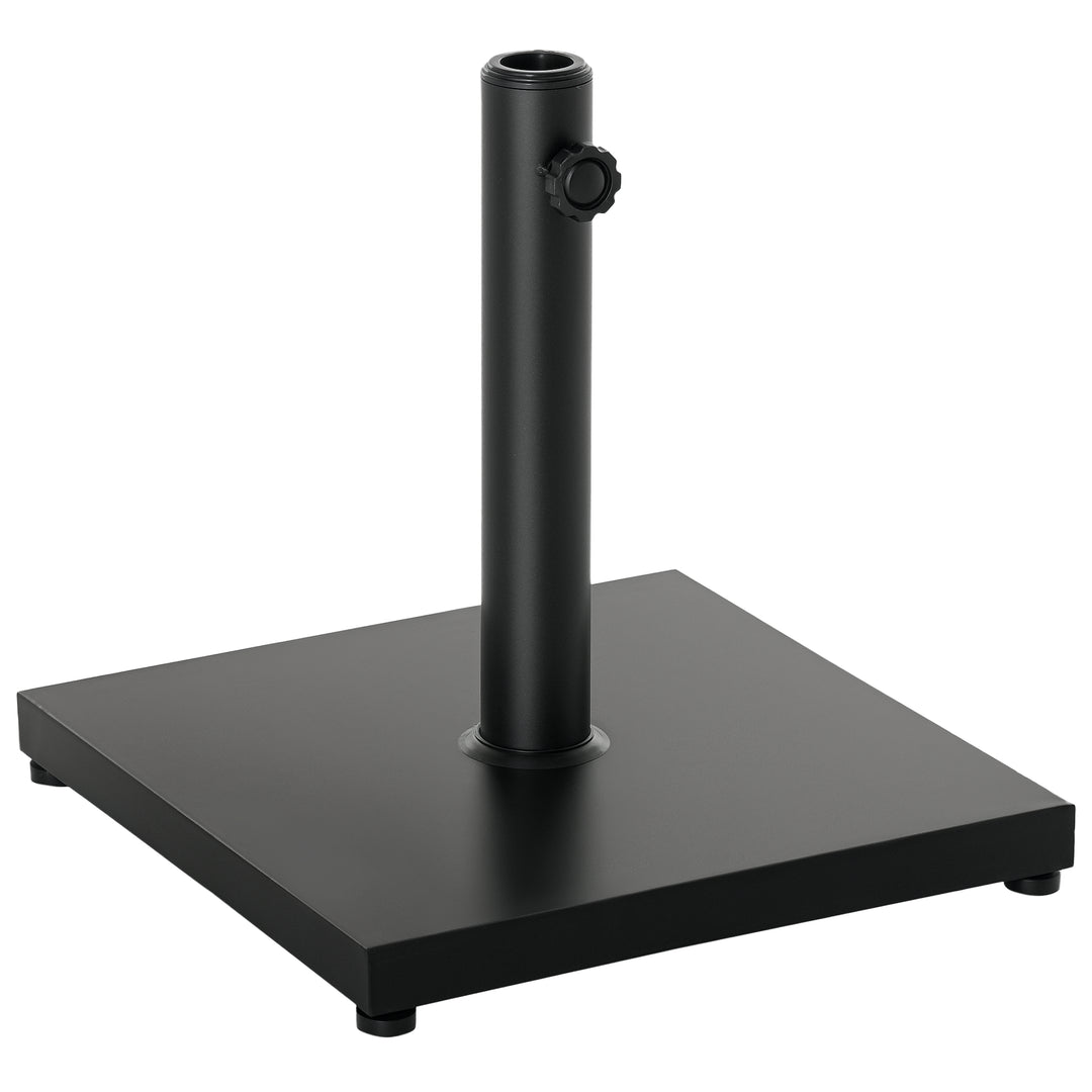 Parasolfod 13 kg, firkantet parasolholder, parasolvægt, stativ til parasoller med 35/38/48 mm rørdiameter, til altan, terrasse, have, sort