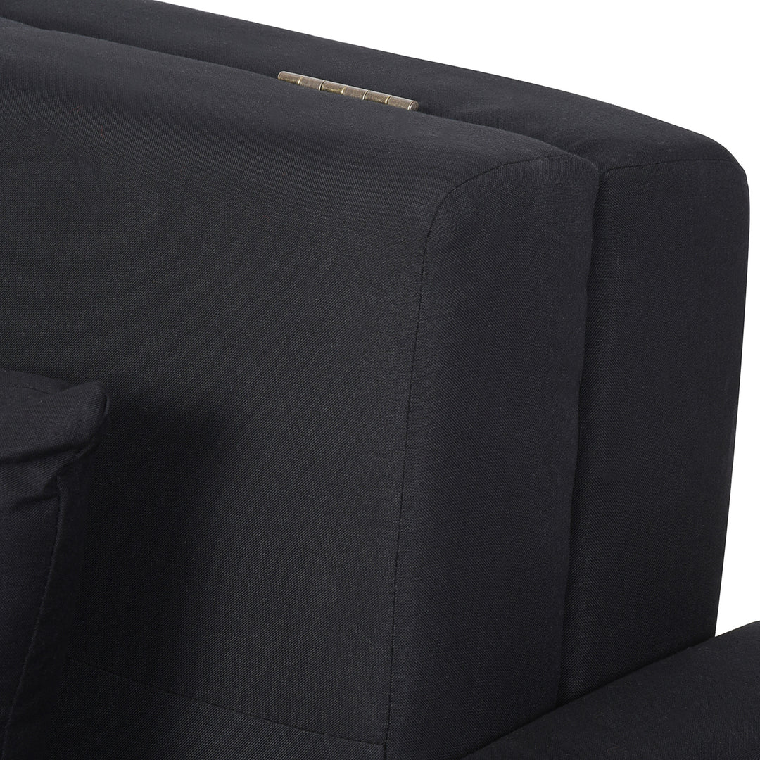 2-Personers sovesofa med skjult opbevaring, polycotton, mørkegrå