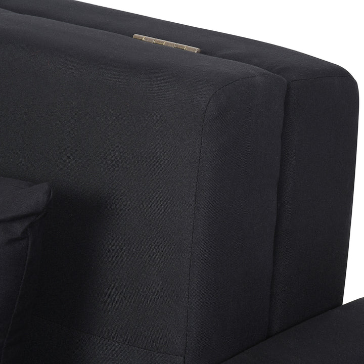 2-Personers sovesofa med skjult opbevaring, polycotton, mørkegrå