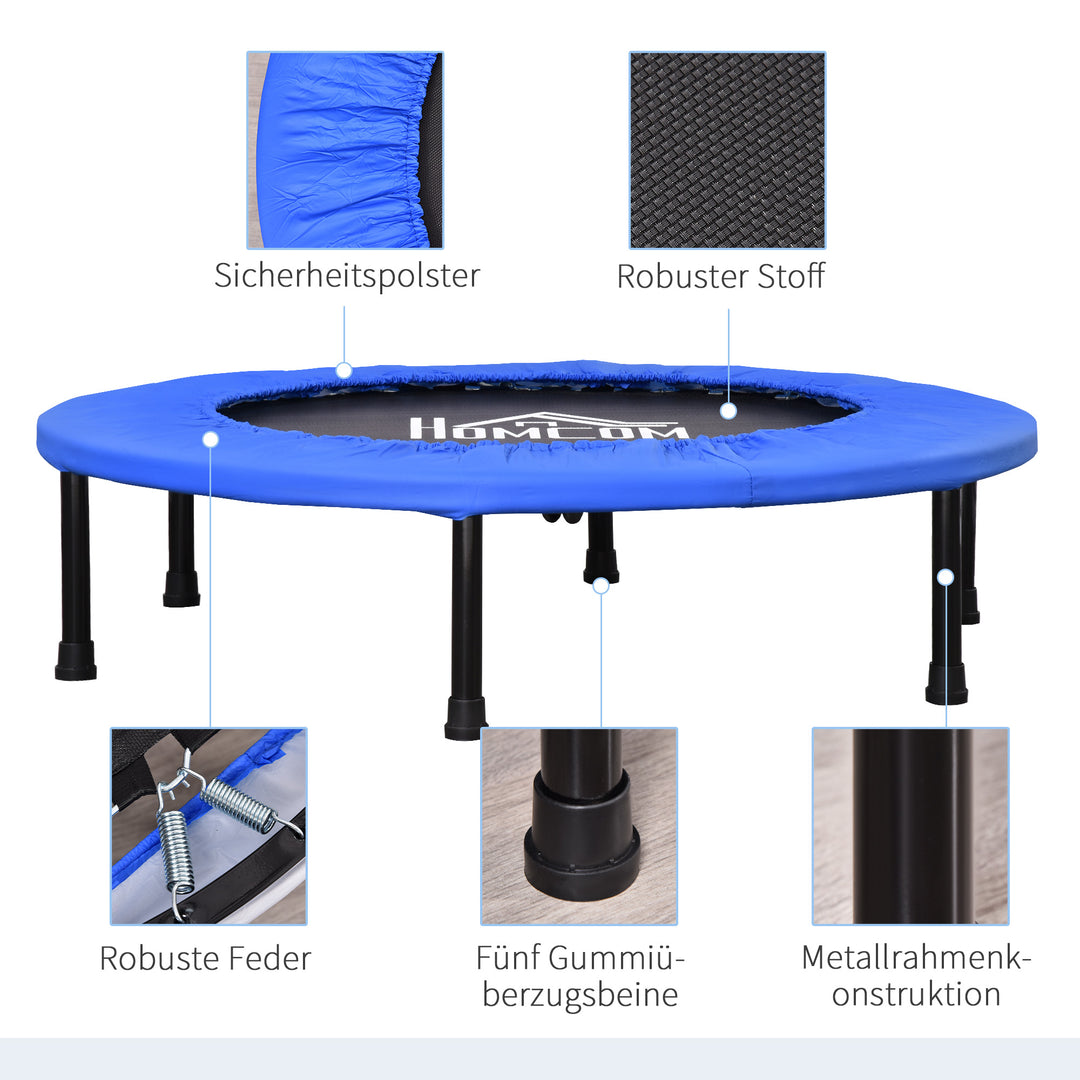 Fitness trampolin ø91 cm minitrampolin med skridsikre fødder 100 kg lasteevne ø91 x 22,5 h cm sort+blå