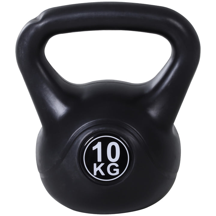 Kettlebell 10 kg vægthåndvægt fyldt med sand til begyndere sort
