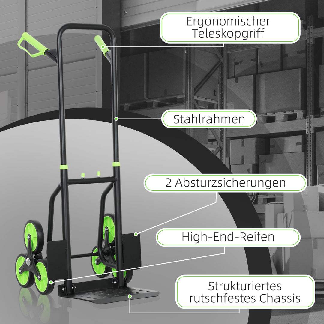 Trappevogn, foldbar transportvogn med stålramme, maks. 120 kg
