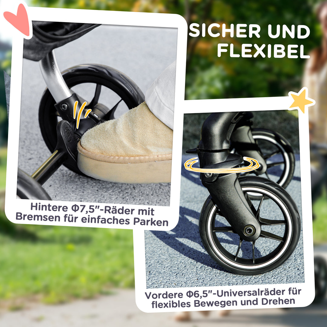 Hundeklapvogn, let og sammenklappelig transportvogn til små hunde, vaskbar hynde, netvindue, grå