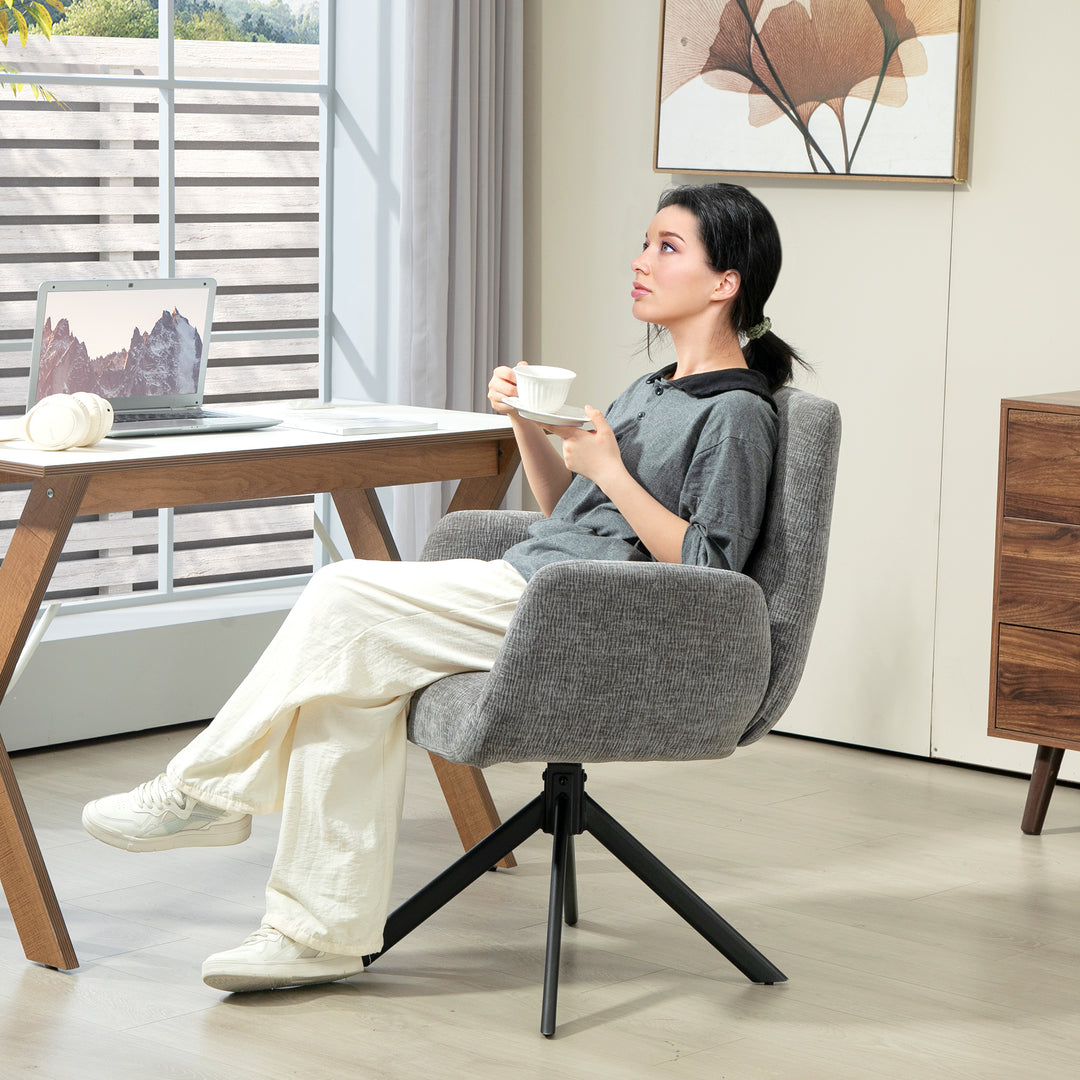 Polstret lænestol i moderne design, drejefunktion, op til 120 kg, mørkegrå