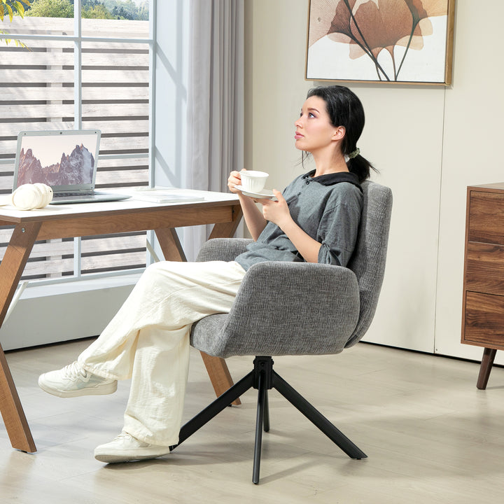 Polstret lænestol i moderne design, drejefunktion, op til 120 kg, mørkegrå