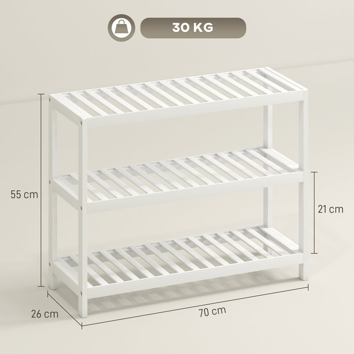 Skoreol med opbevaringshylde med lakeret finish, hvid
