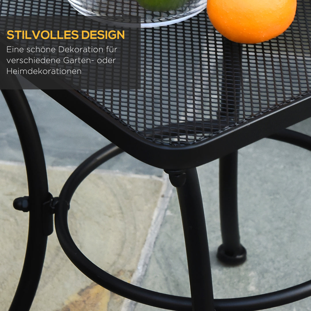 Havesofabord, sidebord, havebord, sofabord, metal, sort, terrassebord, 45 x 45 x 50 cm