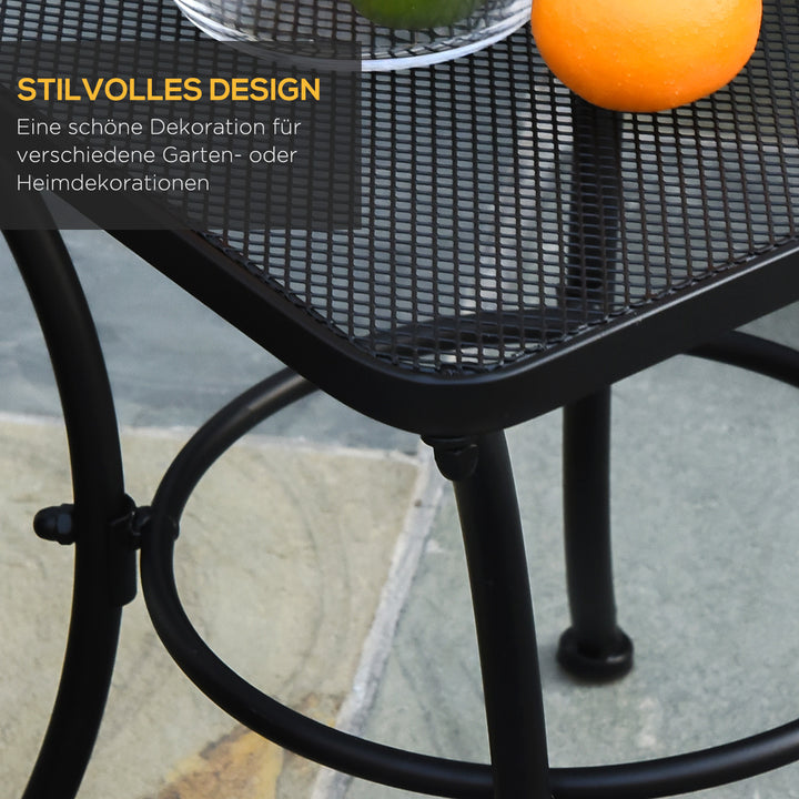 Havesofabord, sidebord, havebord, sofabord, metal, sort, terrassebord, 45 x 45 x 50 cm