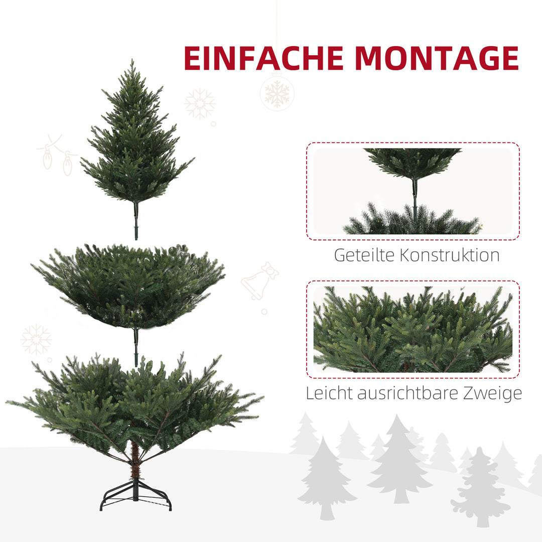 Kunstigt juletræ af norsk gran med 1046 spidser, metalfod, grøn