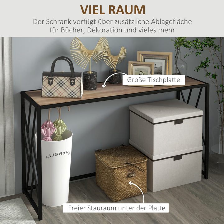 Konsolbord, entrebord, industridesign, robust metalramme, 120 x 35 x 75 cm