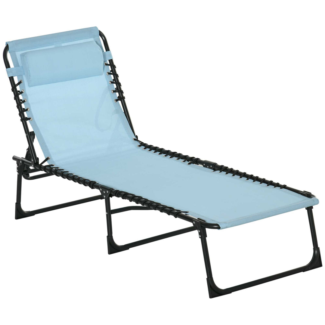 Solseng, foldbar, åndbart betræk, metalramme, 189 x 58 x 30 cm, blågrøn