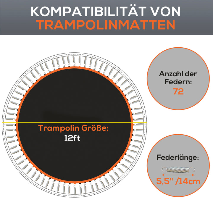 Trampolinmåtte, rund hoppeflade, polypropylen, orange