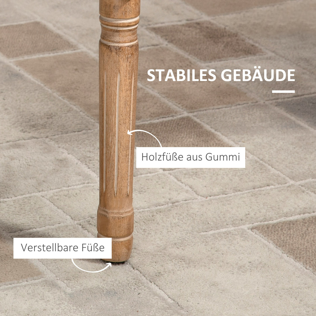 Spisebordsstol, køkkenstol, nittedekoration, fransk landstil, gummitræ, cremehvid, 59 x 63,5 x 96 cm