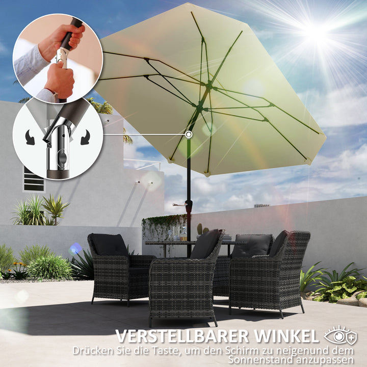 2,3 m Stor Parasol til Have og Terrasse - Justerbar med Vippefunktion & Håndsving