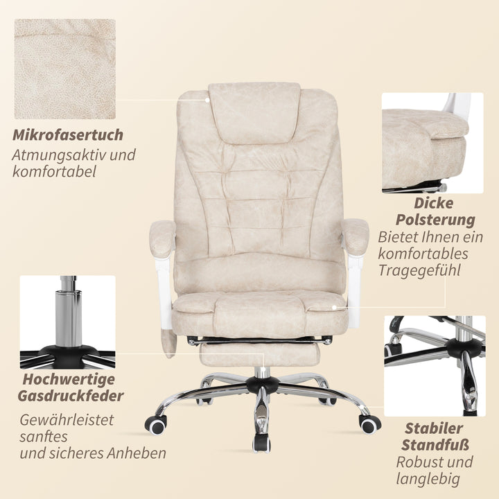 Kontorstol med massagefunktion, ergonomisk, 65x160x104cm, grå
