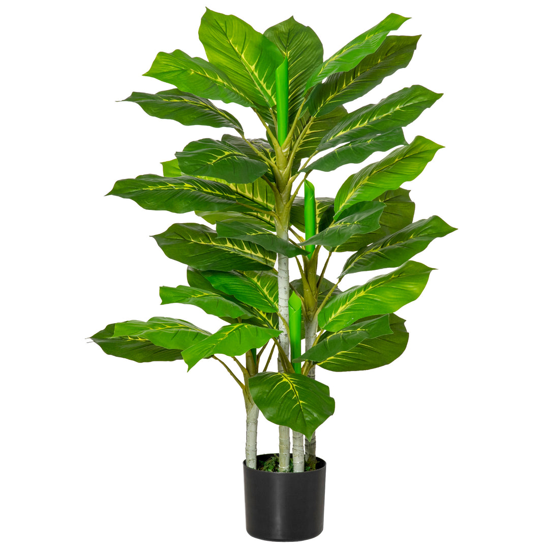 Kunstigt træ 95 cm, kunstig plante med 33 blade, potte til stuen