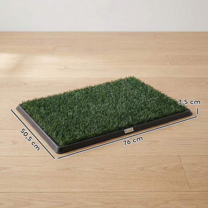 Hundetoilet 76 x 50,5 cm, hundetoilet med 2 vaskbare kunstgræsmåtter, hvalpetoilet til hunde til altan og hjem, sort+grøn