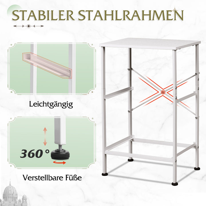 WLIVE Kommode med 2 skuffer, stofskuffer med udtræksskinner, natbord til soveværelse, lille sidebord med metalstel, entré, stue, børneværelse, natbord, hvid