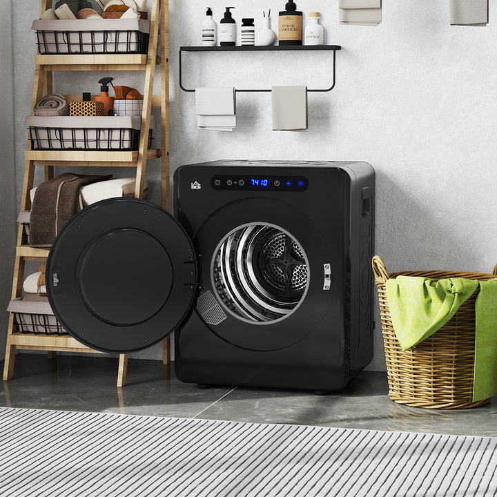 Tørretumbler, 6 programmer, 40-60°c, 4 kg kapacitet, kompakt, touch-betjening, sort