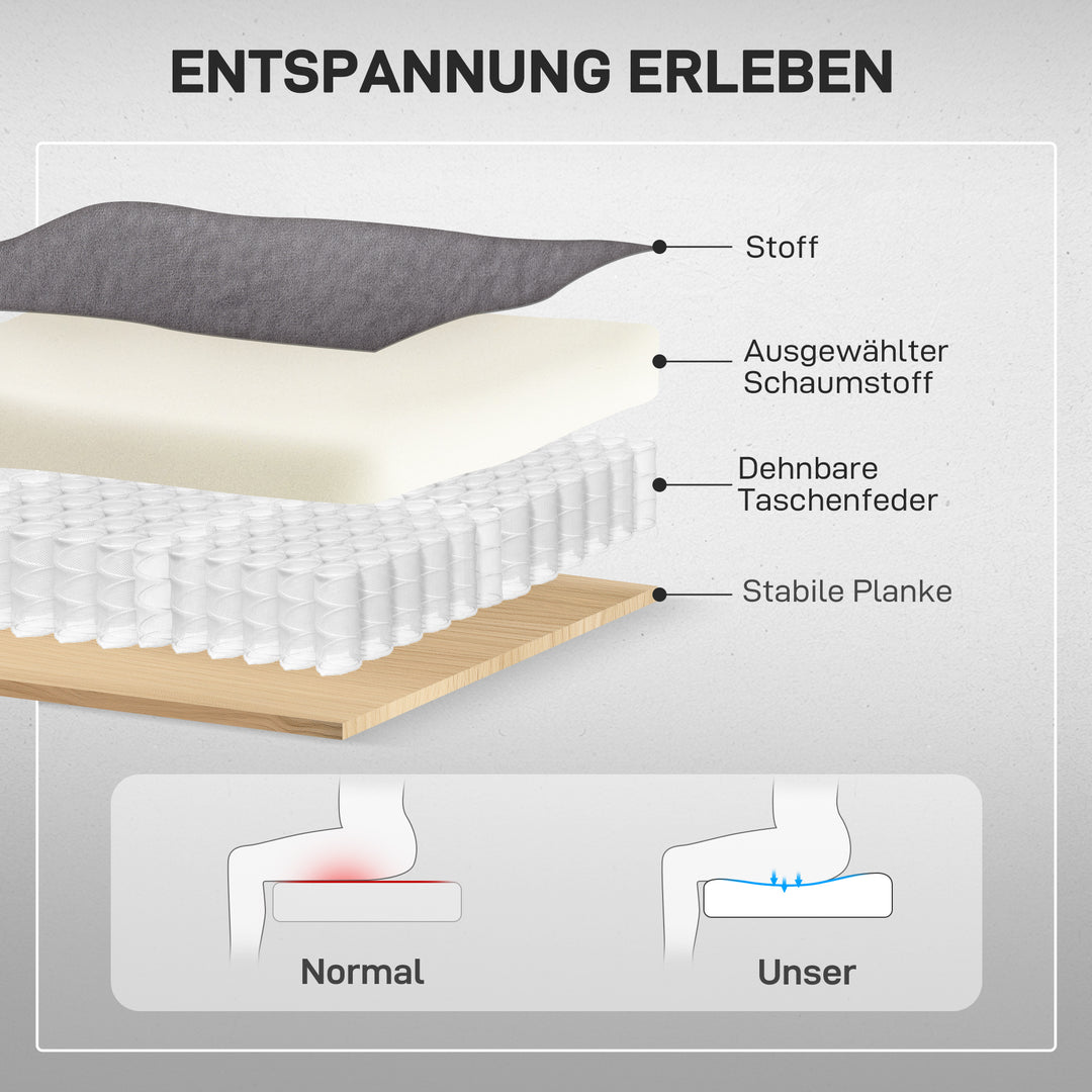 Tv-stol med ståstøtte, varme- og massagefunktion, fjernbetjening og sidelomme, mørkegrå