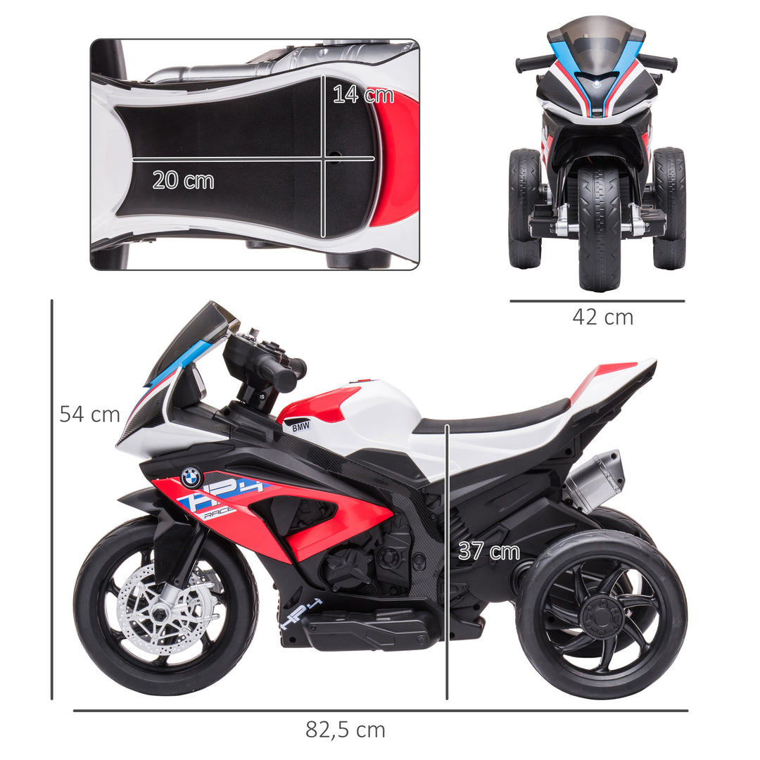 Børnemotorcykel, elmotorcykel, forlygte, 3 musiktilstande, til børn 1,5-5 år, rød, 82,5 x 42 x 54 cm