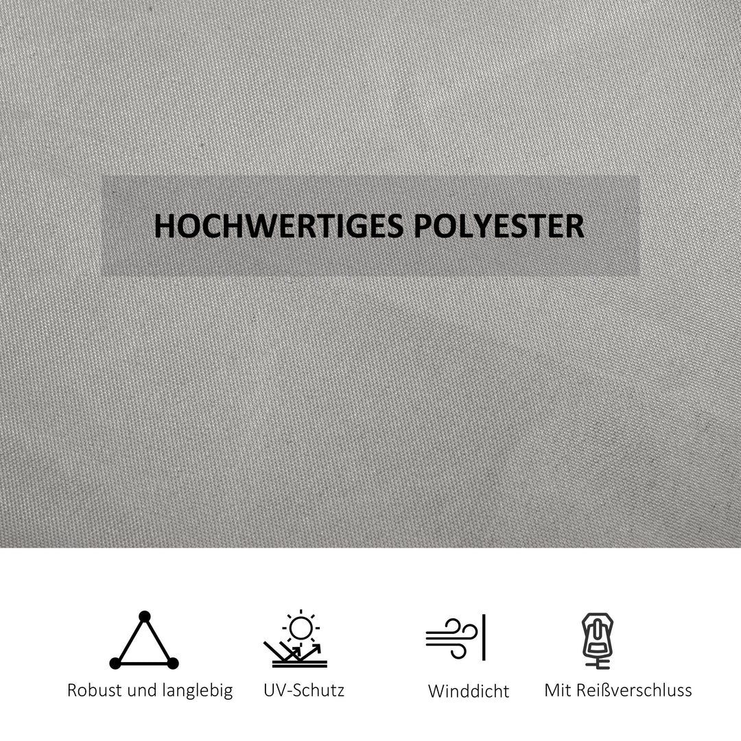 Reservegardin til pavillon, sæt med 4, til 3x3m pavilloner, 302x205cm, lysegrå