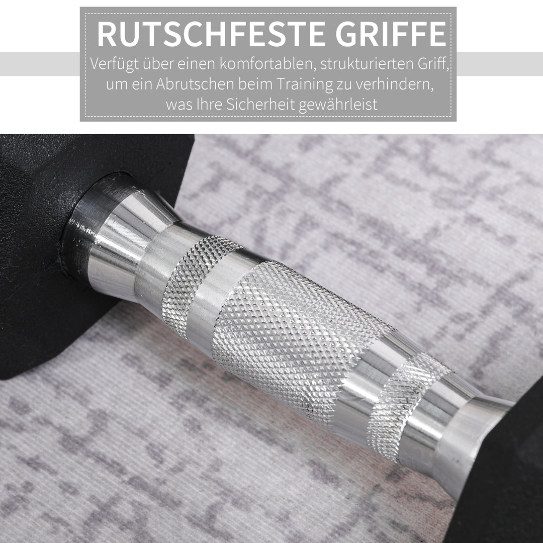 Håndvægtsæt, sæt med 2 håndvægte med riflede håndtag, støbejernshåndvægtsæt, 2 x 4 kg, håndvægte til mænd og kvinder, håndvægtsæt til hjemmet, fitnesscenteret, styrketræning