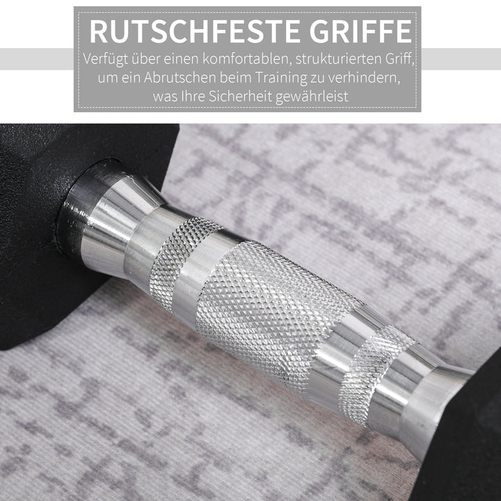 Håndvægtsæt, sæt med 2 håndvægte med riflede håndtag, støbejernshåndvægtsæt, 2 x 4 kg, håndvægte til mænd og kvinder, håndvægtsæt til hjemmet, fitnesscenteret, styrketræning