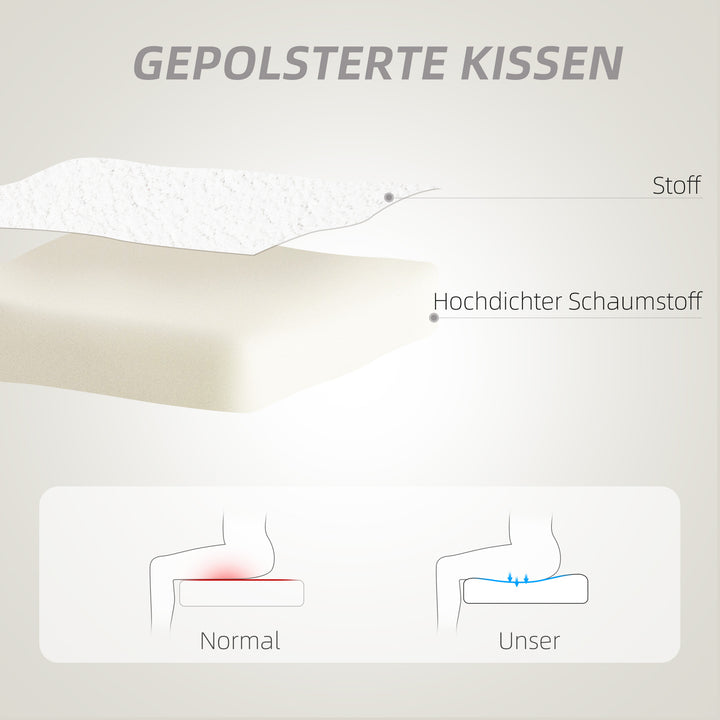 Skrivebordsstol, kontorstol, hjerteformet ryglæn, polstret, hvid