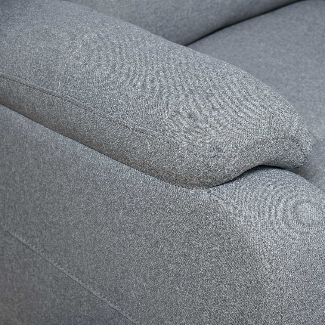 Manuel tv-lænestol med lænefunktion, linnedlook, tv-stol med sidehåndtag, fodstøtte, lasteevne op til 150 kg, til stue, lysegrå