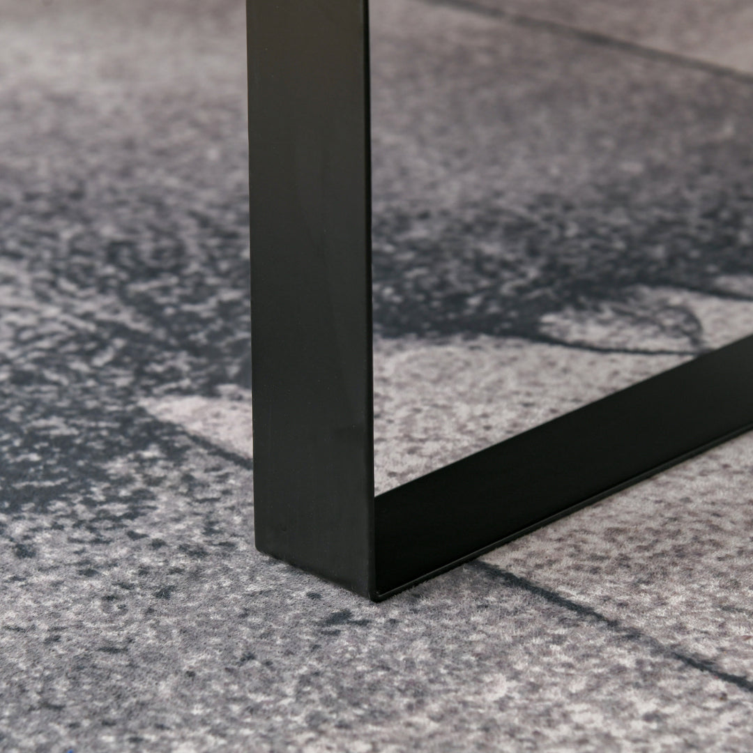 Sofabord stuebord med skuffe moderne sofabord med metalramme sidebord sofabord til stue 110 x 60 x 40 cm, mørkegrå