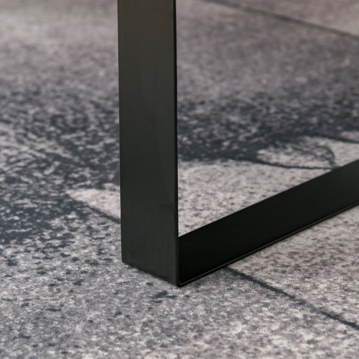 Sofabord stuebord med skuffe moderne sofabord med metalramme sidebord sofabord til stue 110 x 60 x 40 cm, mørkegrå