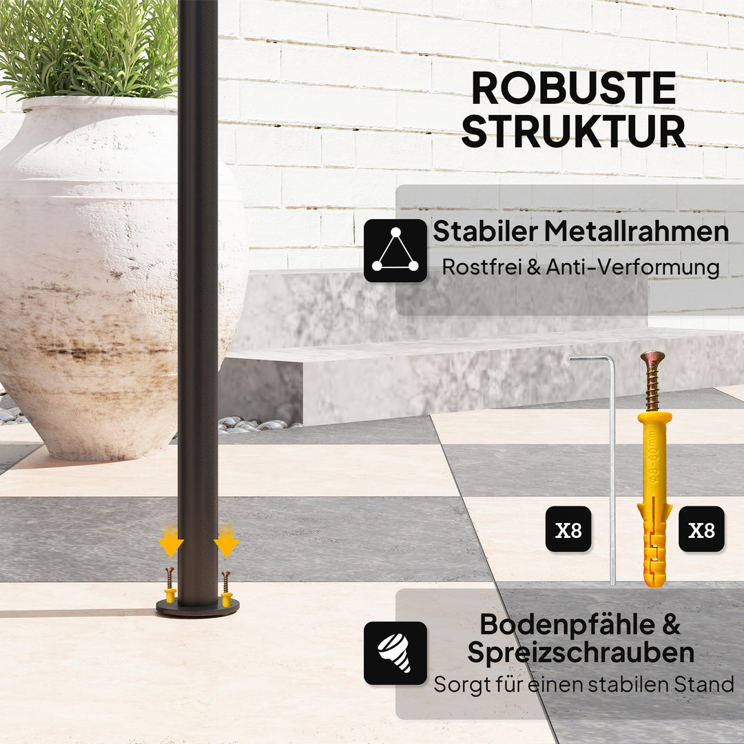 Bbq-pavillon med led 240 x 150 x 258 cm vandafvisende flammehæmmende havepavillon med dobbeltlagstag