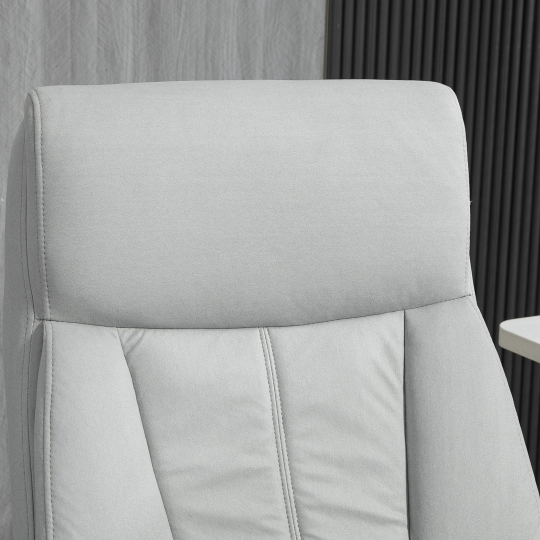 Kontorstol med massagefunktion og varmefunktion, fodstøtte, op til 120 kg, grå