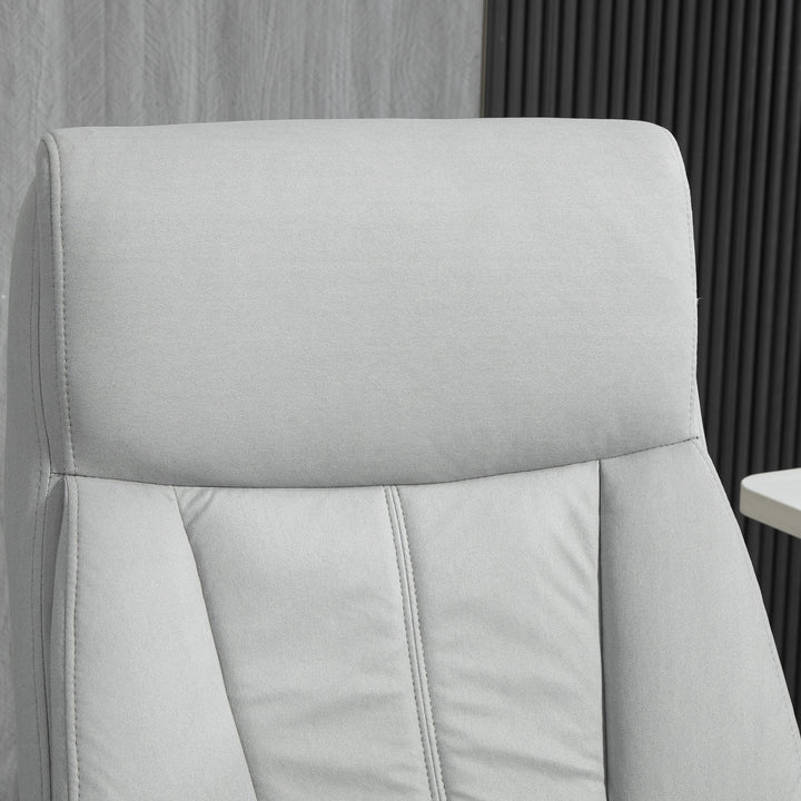 Kontorstol med massagefunktion og varmefunktion, fodstøtte, op til 120 kg, grå