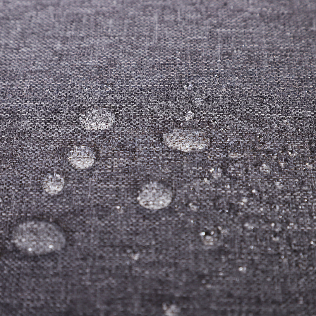 Havemøbelsæt med fire dele, siddegruppe, sofa med sædehynder, bord med opbevaringsplads, polyester, grå, 138 x 69 x 63 cm