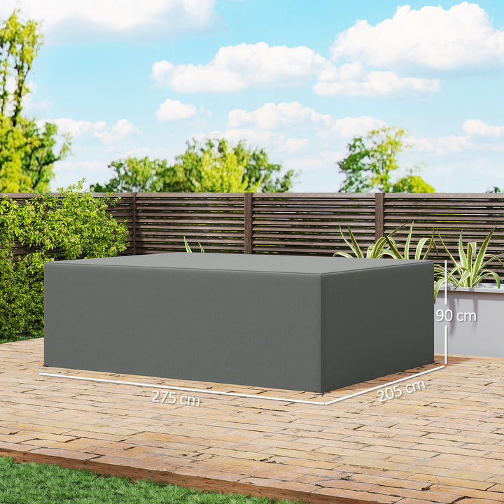Beskyttelsesovertræk til havemøbler, vinterbestandigt, vandtæt, Oxford-presenning, 275 x 205 x 90 cm, mørkegrå