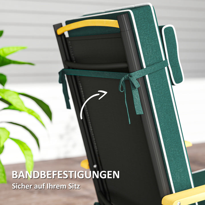 Siddehynde 120 x 47 x 9,5 cm vandafvisende stolehynde med bånd, nakkestøtte, upf50+ grøn