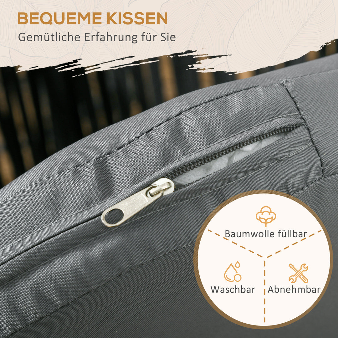 Havestole, sæt med 2, bohemedesign, sæde- og ryghynder, komfortabel sædeskal, metalstel, sort