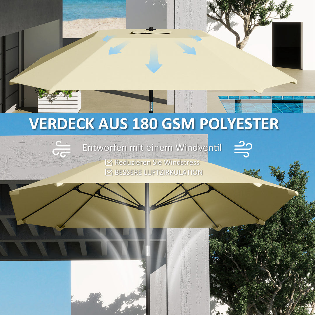 2,3 m Stor Parasol til Have og Terrasse - Justerbar med Vippefunktion & Håndsving