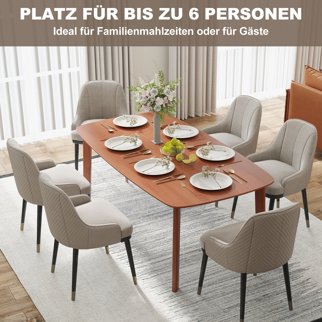 Spisebord, landlig stil, lakeret overflade, træ, 150 x 80 cm, brun