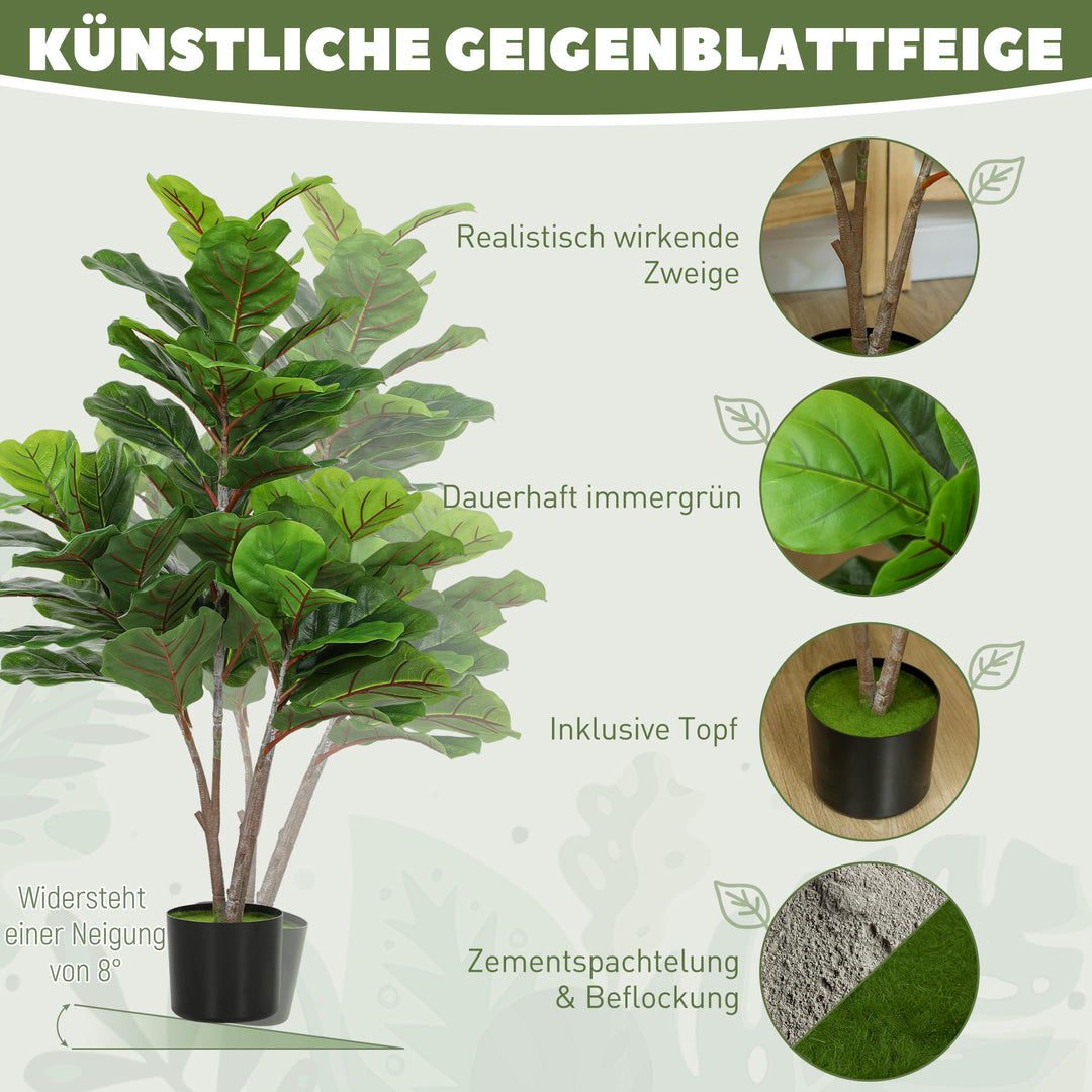 Kunstig figentræ 110cm kunstig plante, plastik kunstige planter i potte, dekoration gave