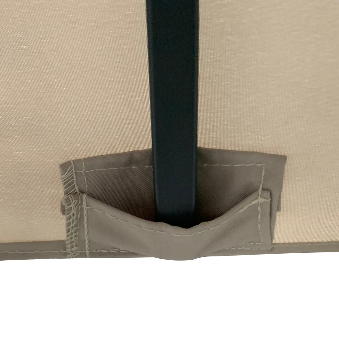 Havepavillon 3 x 3 m havetelttag med ventilationshuller partytelt med 4 sidepaneler vejrbestandig aluminium polyester khaki