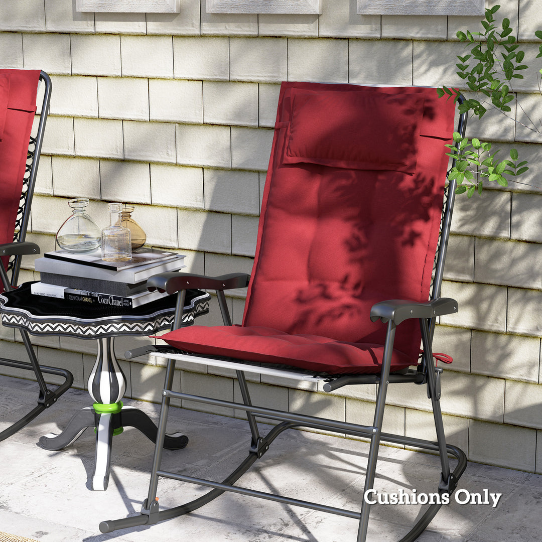 Sæt med 2 hynder til liggestol vandafvisende liggestolhynde til haveliggestolhynde 50x116x5 cm, vinrød