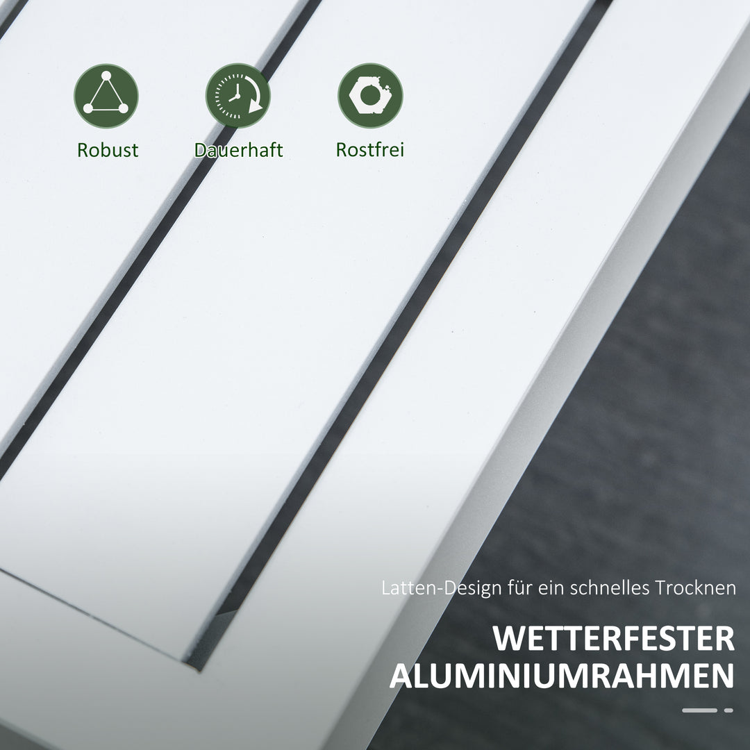Havemøbelsæt til 3 personer med sidebord og sofa med hynder, l-formet udendørs aluminium, cremehvid