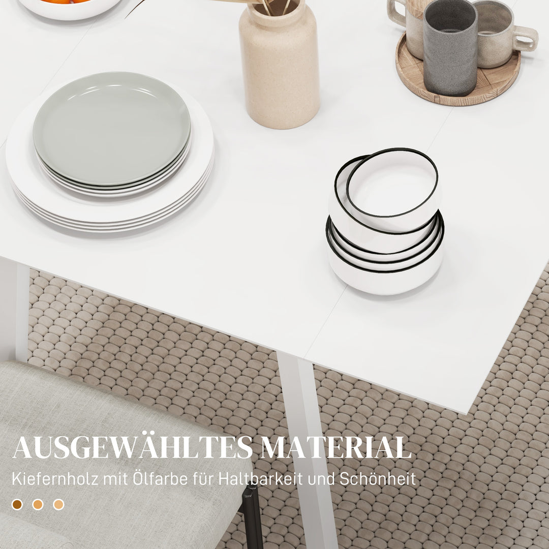 Spisebord, foldbart køkkenbord, 2 foldbare overflader, 110 x 86 x 75 cm, hvid