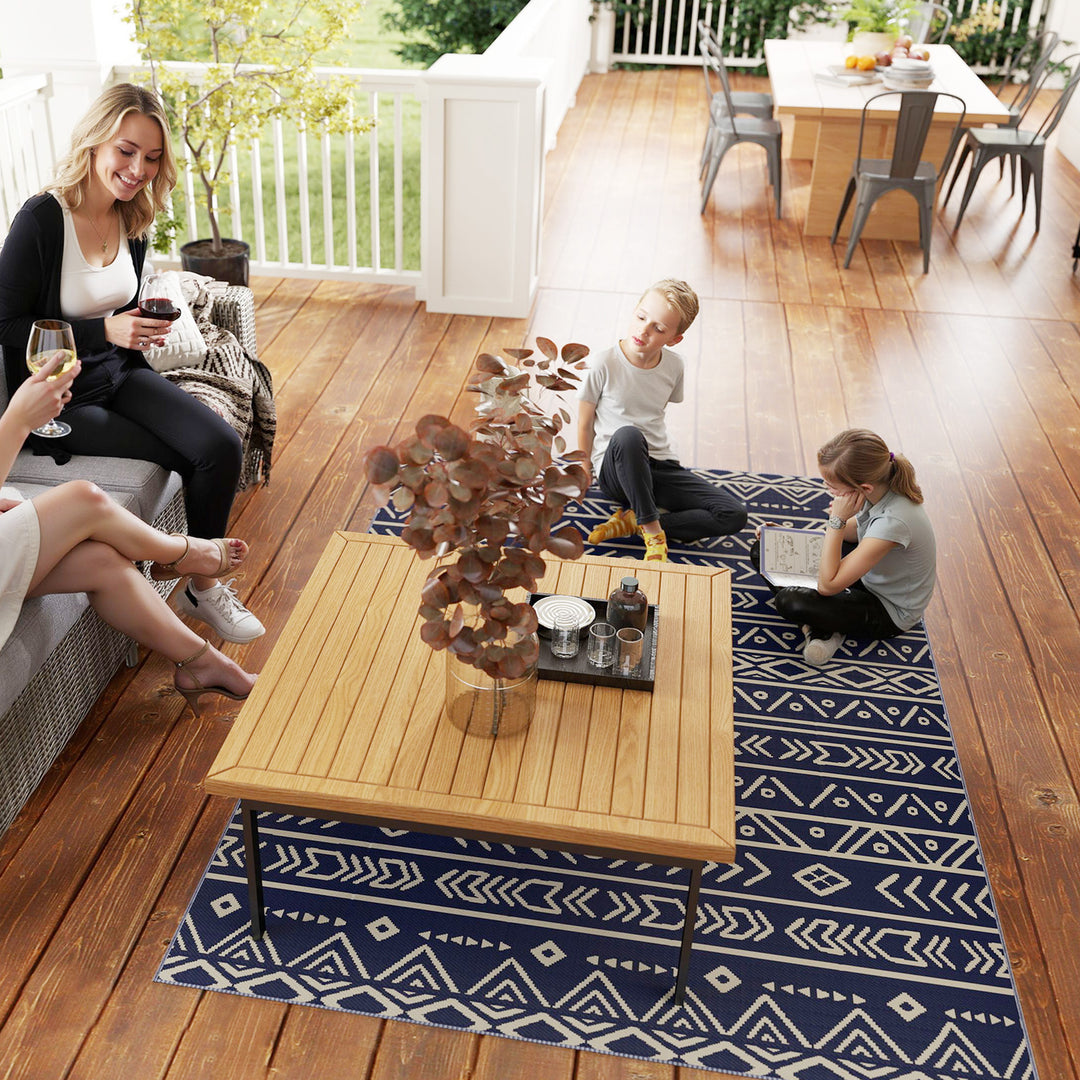 Udendørstæppe, robust vejrbestandigt udendørstæppe, tæppe med boho-stil, udendørstæppe til stue-altan