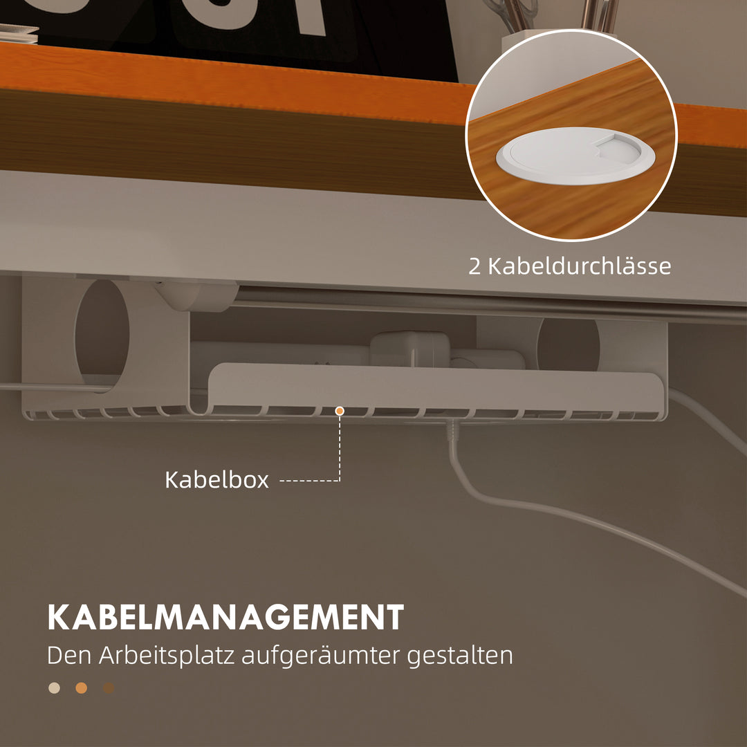 Hæve-sænkebord, højdejusterbart, 120x60x72-116 cm, natur/hvid