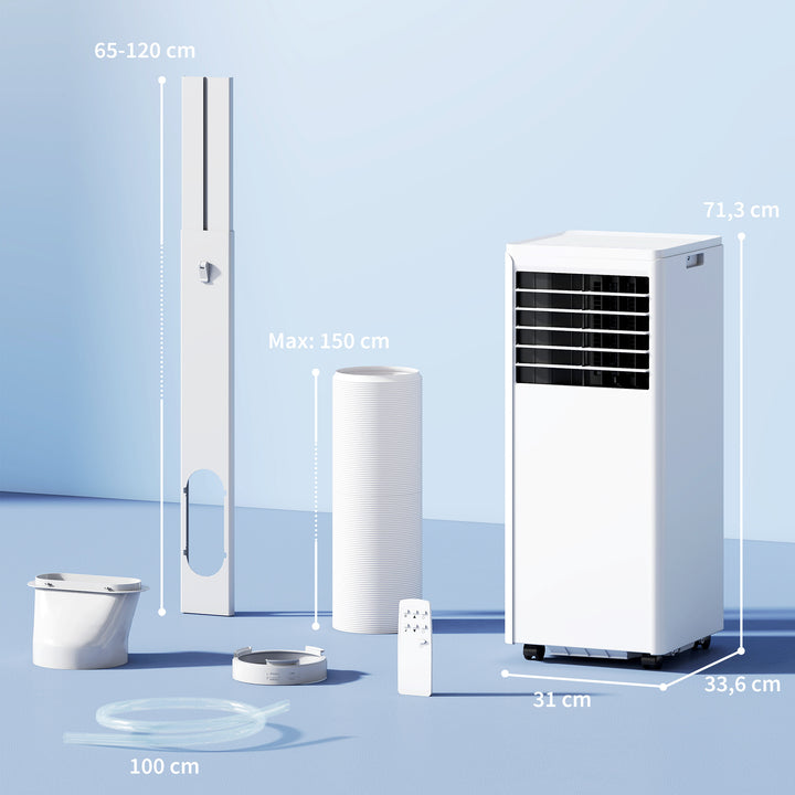 Bærbart klimaanlæg 9000 BTU, 4-i-1 med køling, affugter, ventilator, dvaletilstand